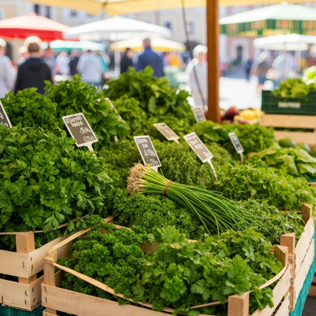 Frische Kräuter auf dem Markt